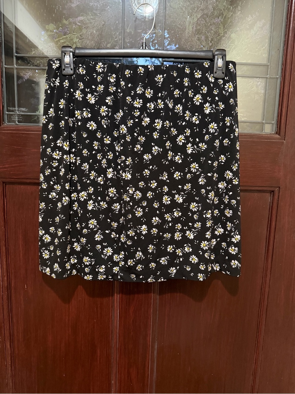 Lane Bryant Black Daisy-Print Mini Skort